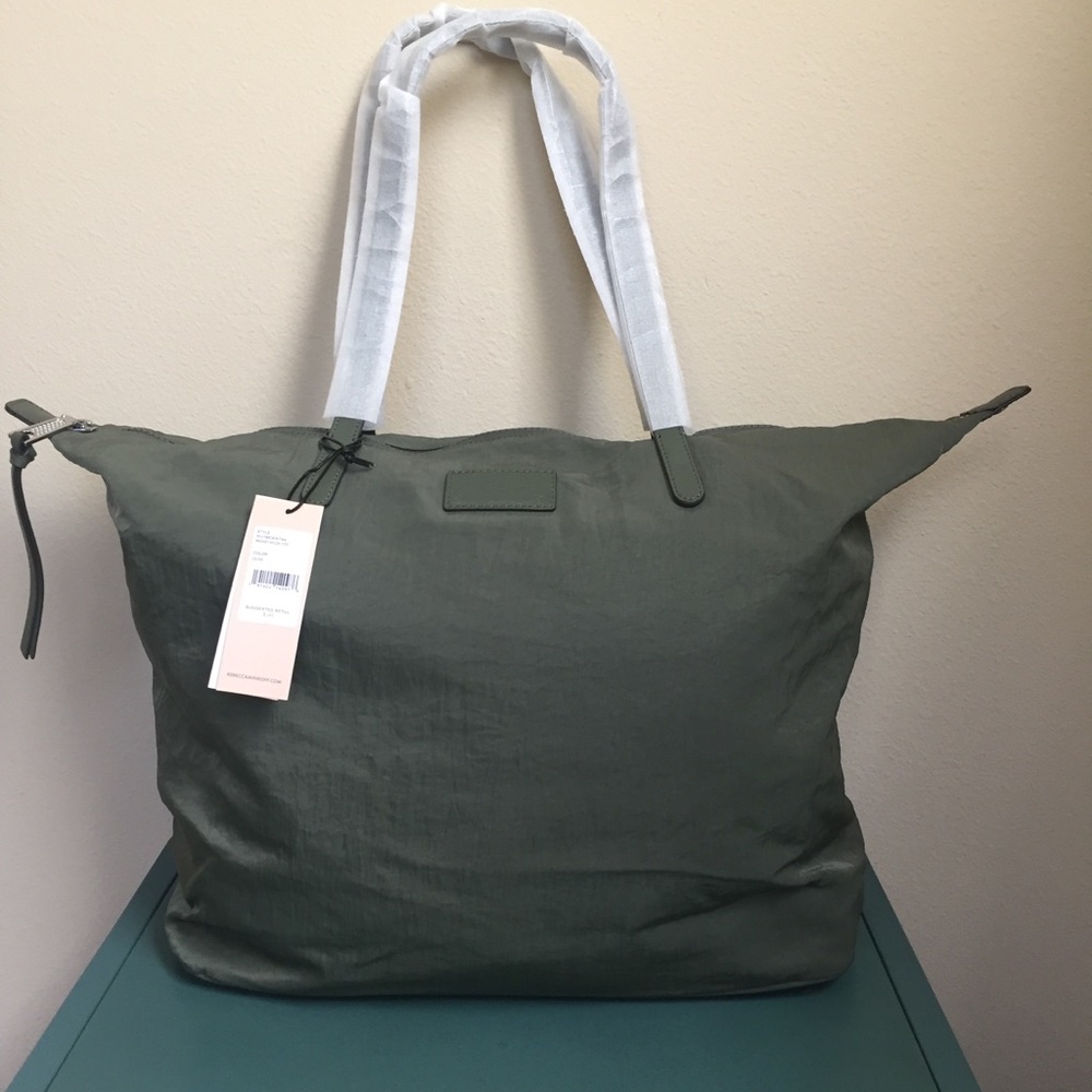 Rebecca Minkoff Washed Nylon Tote - Olive, NWT